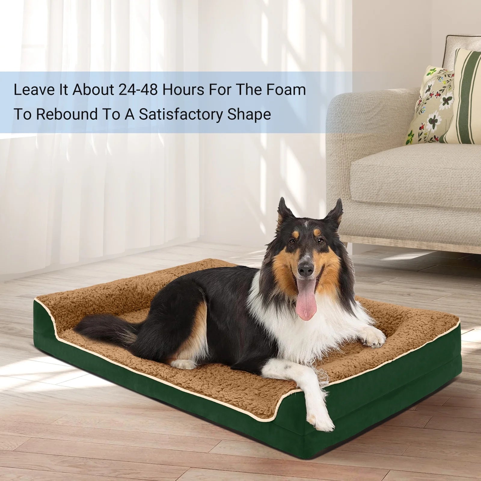 Dog Bed for Large Medium Small Dogs Orthopedic Dog Sofa Bed Non Slip Pet Couch with Removable Washable Cover Supportive Egg Crate Foam S to XL