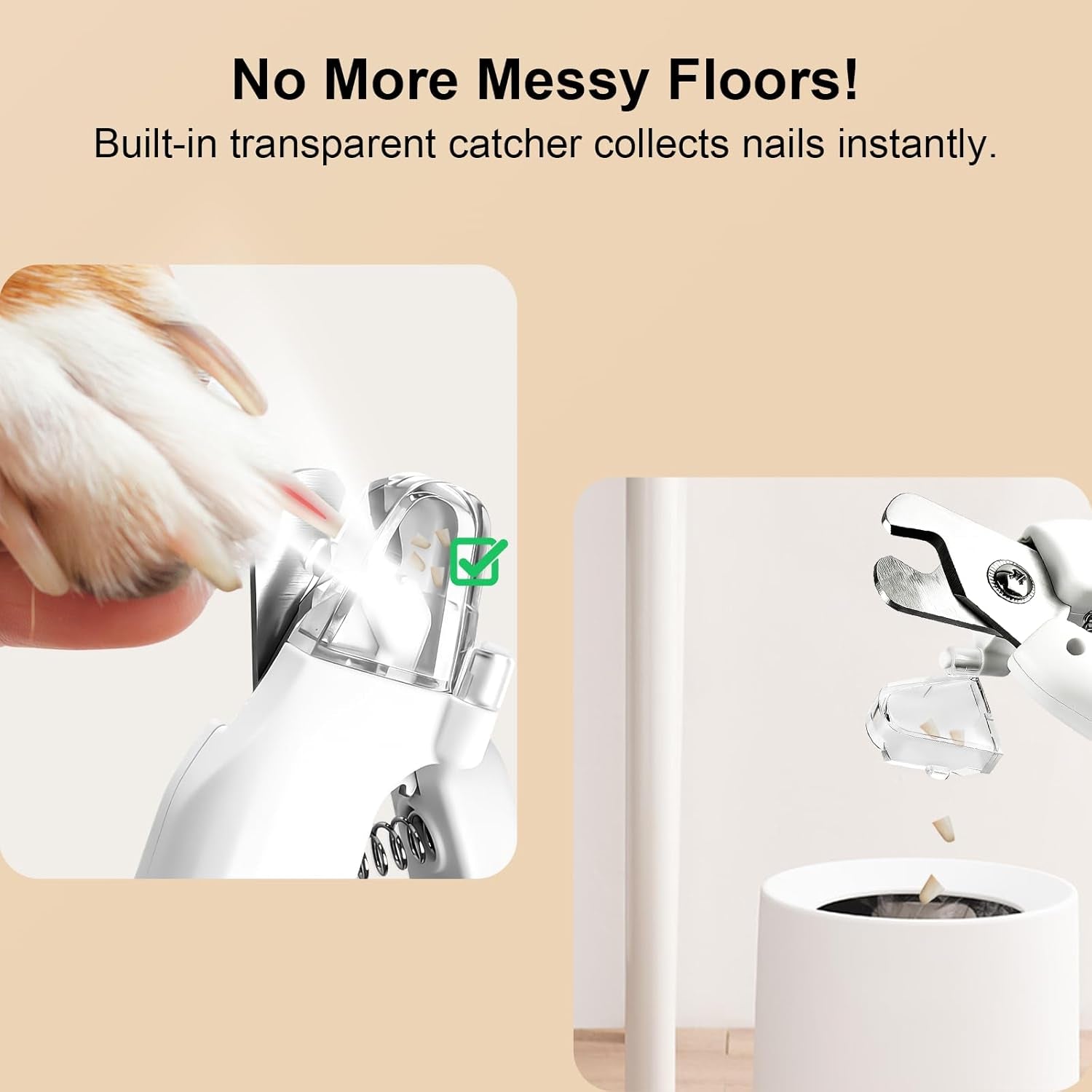 Dog Nail Clippers with Light, 2-In-1 Pet Nail Grinder, USB Rechargeable