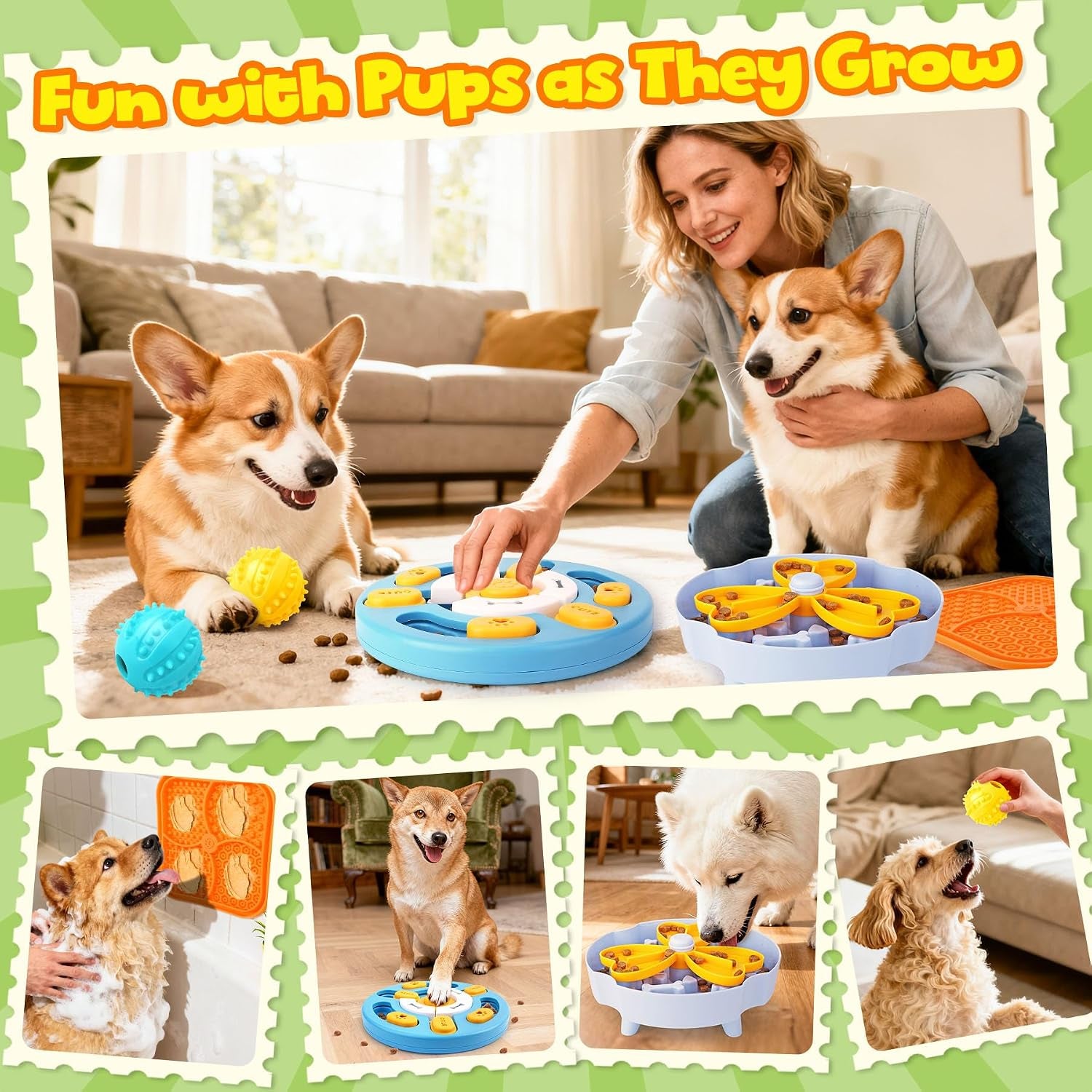 Slow Feeding Enrichment Set with Lick Mat & Puzzle Toy