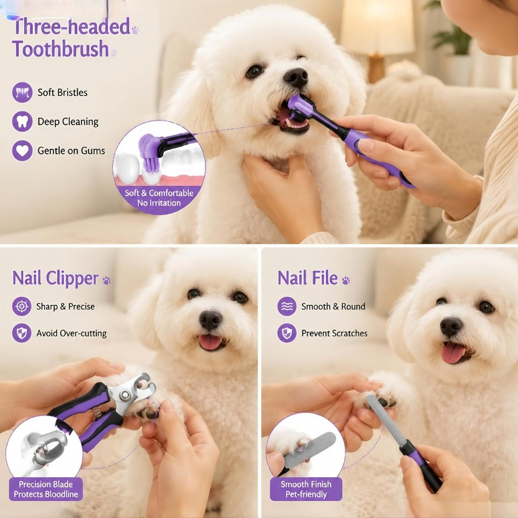 Cat Grooming Kit,Kitten Puppy Pet Dog Grooming Kit,Dog Slicker Brush,9Pcs