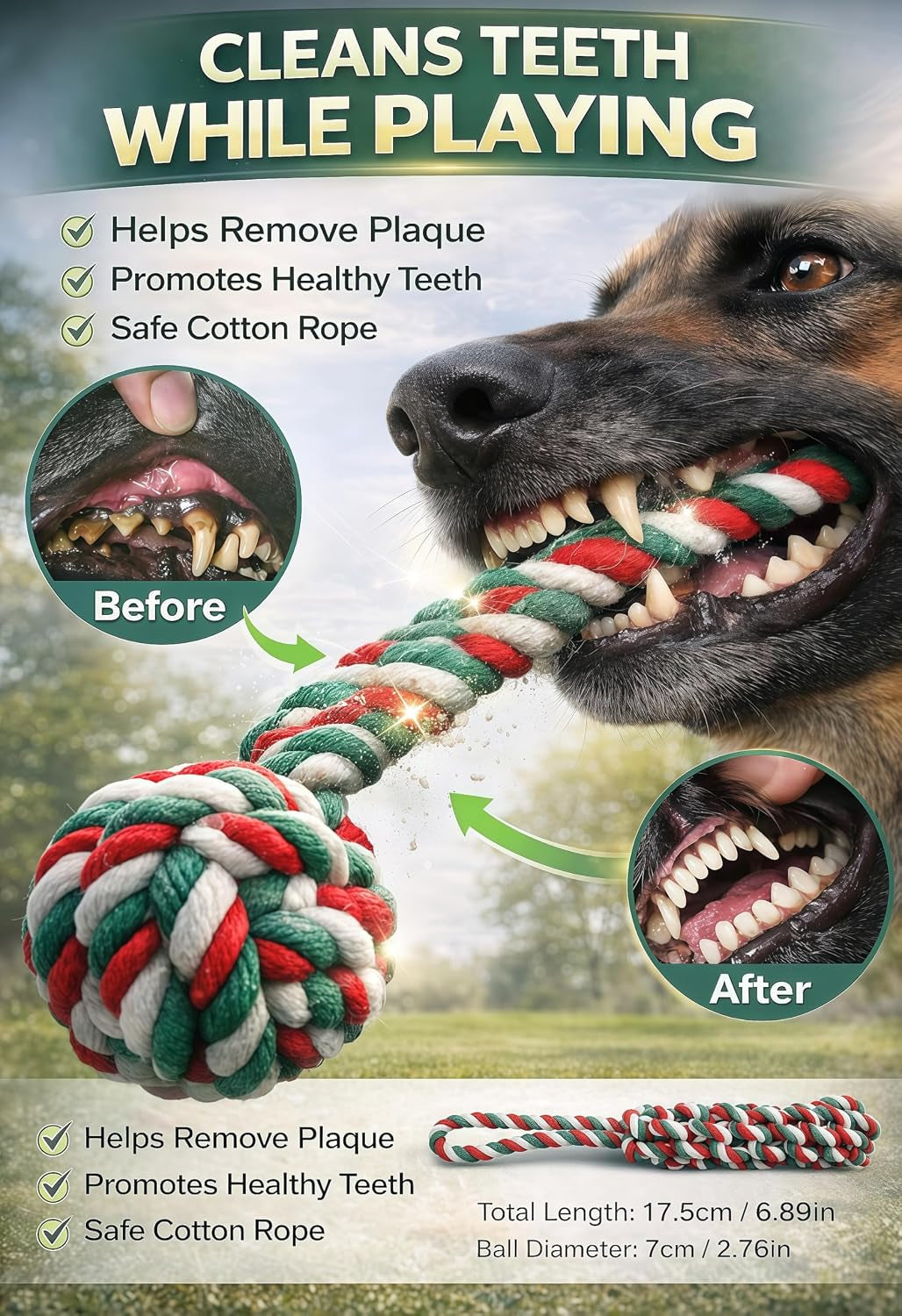 Dog Outdoor Bungee Hanging Toy, Tether Tug of War Toys for Medium to Large Dog to Exercise, Durable Interactive Tug Toy, Dog Rope Toys