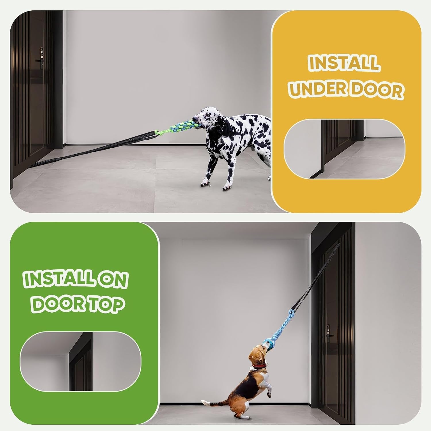 Dog Bungee Toy 5.2Ft for Medium Dogs,Interactive Dog Tug of War Toys Set, Bungee Tether Set with Rope & Ball for Hanging on Trees, Doors,Not for Aggressive Chewers