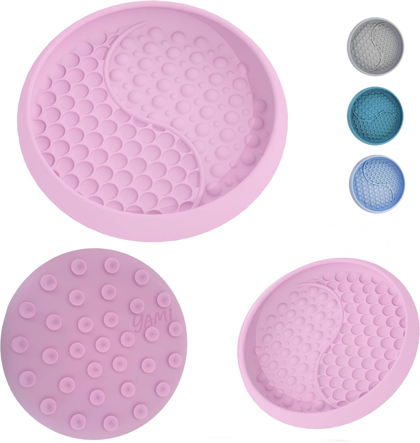 Dog Lick Bowl, Lick Mat for Dogs, Wet Food Cat Slow Feeder, Freeze Bowl, Enrichment & Puzzle Toy for Anxiety Relief, Food-Grade Silicone, Suction Cups, Dishwasher Fit, for All Breed (Light Pink)