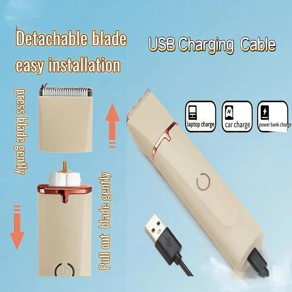 Low Noise 4-In-1 Dog Grooming Clippers Kit,Cordless Dog Nail Clipper,Dog Paw Trimmer,Cat Ear Trimmer,Pet Cat Dog Hair Trimmer for Small Large Dogs Cats and Rabbits Grooming at Home(Beige)