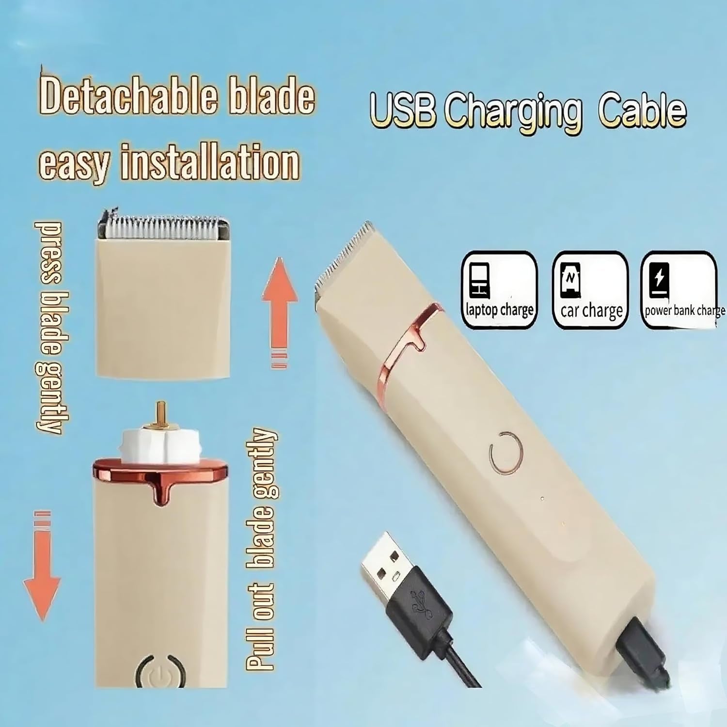 Low Noise 4-In-1 Dog Grooming Clippers Kit,Cordless Dog Nail Clipper,Dog Paw Trimmer,Cat Ear Trimmer,Pet Cat Dog Hair Trimmer for Small Large Dogs Cats and Rabbits Grooming at Home(Beige)