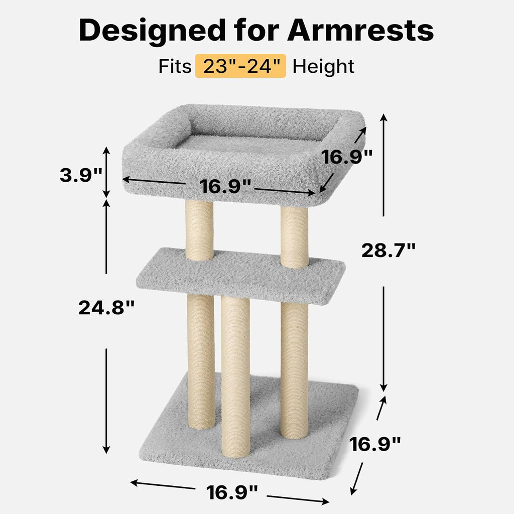 Cat Perch with Cat Scratching Post, Couch Corner Protector for Cats