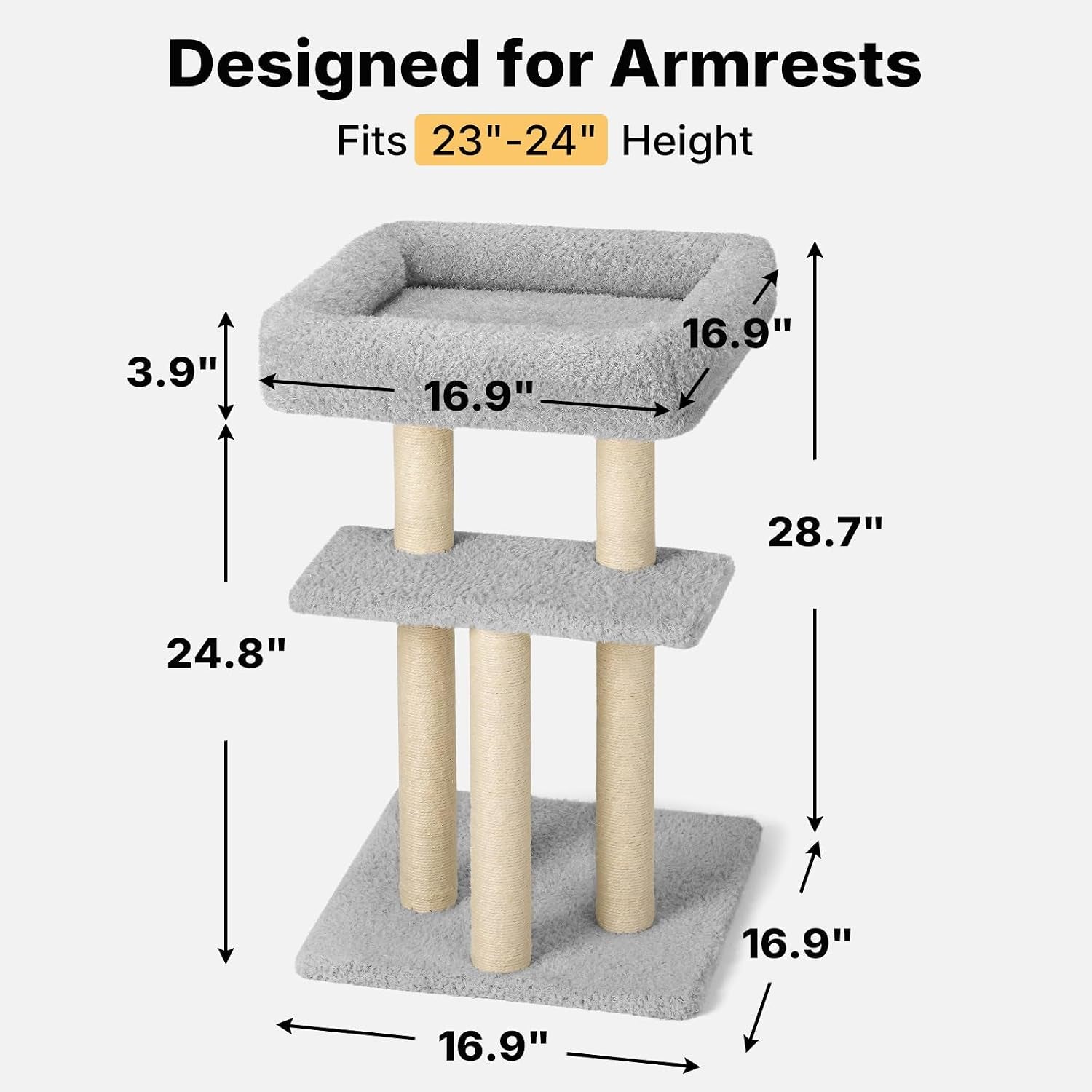 Cat Perch with Cat Scratching Post, Couch Corner Protector for Cats