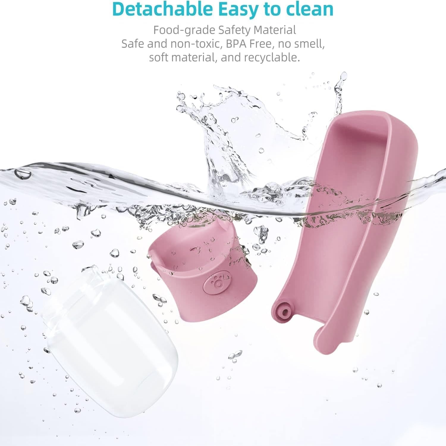 Portable Dog Water Bottle for Walking 19 OZ or 12 OZ Portable Pet Water Bottles for Puppy Small Medium Large Dogs Water Dispenser Pet Water Bowl Dog Accessories (19OZ Pink) (Pink 12 OZ)