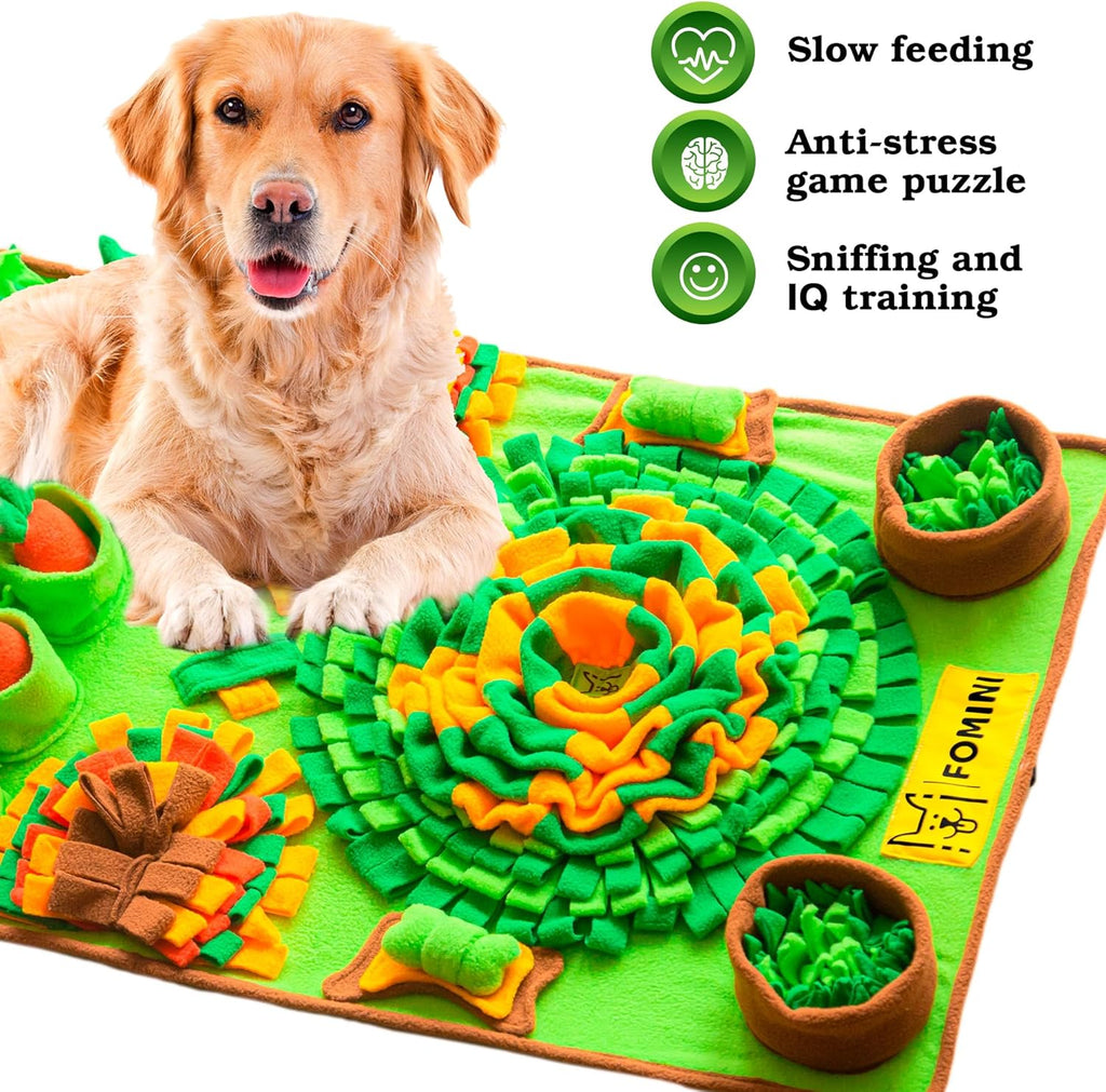 Snuffle Mat for Dogs - 33.5 X 19.7 Pet Food & Dog Feeding Mat – Best Dog Boredom & Enrichment Toys for Large and Medium Smart Dogs – Interactive Snuffle Puzzle Toys for Training & Licking Fun