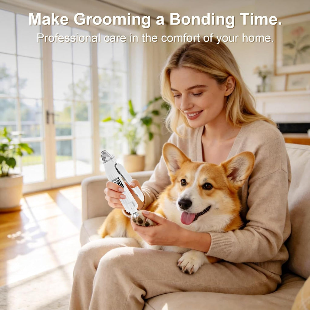 Dog Nail Clippers with Light, 2-In-1 Pet Nail Grinder, USB Rechargeable