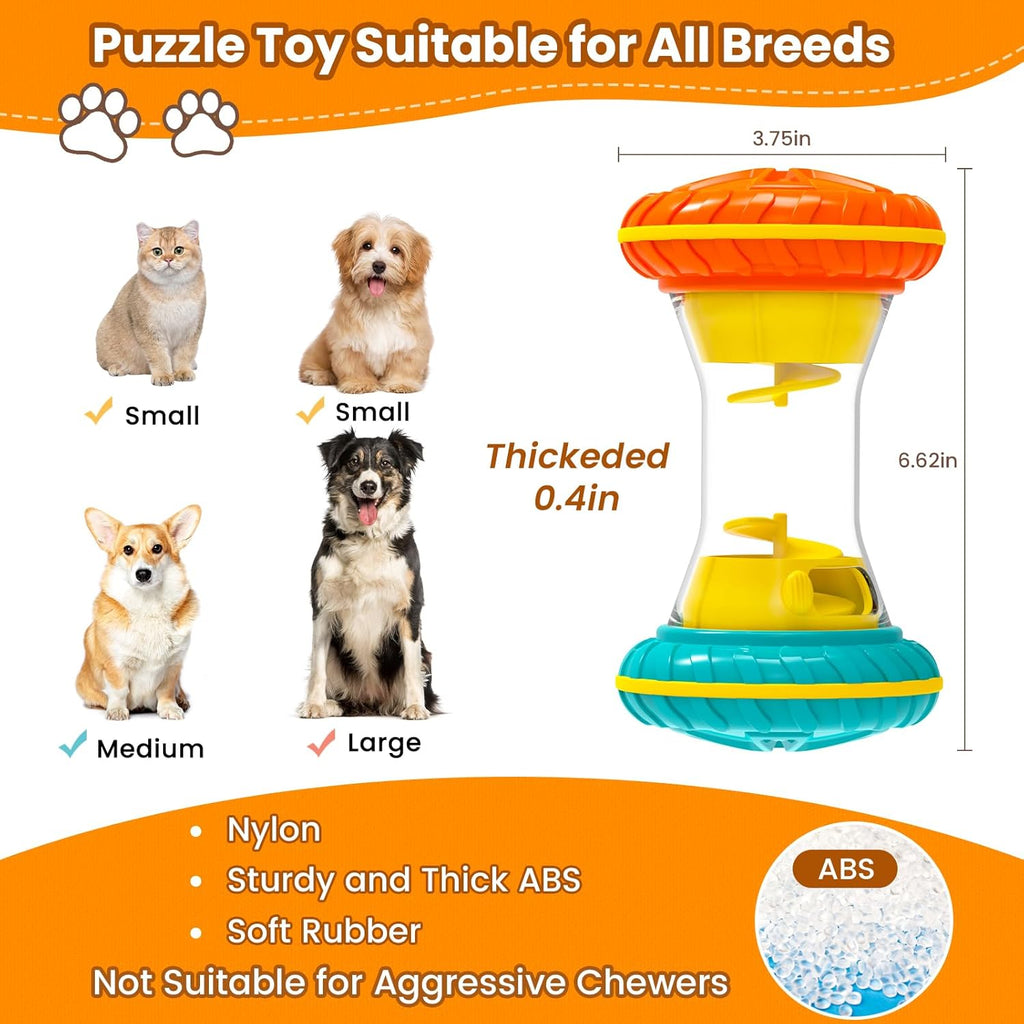 Interactive Dog Toys, Dog Puzzle Toys for Smart, Dog Enrichment Toy to Keep Them Busy, Treat Dispensing Toy Slow Puzzles Feeder, Yellow