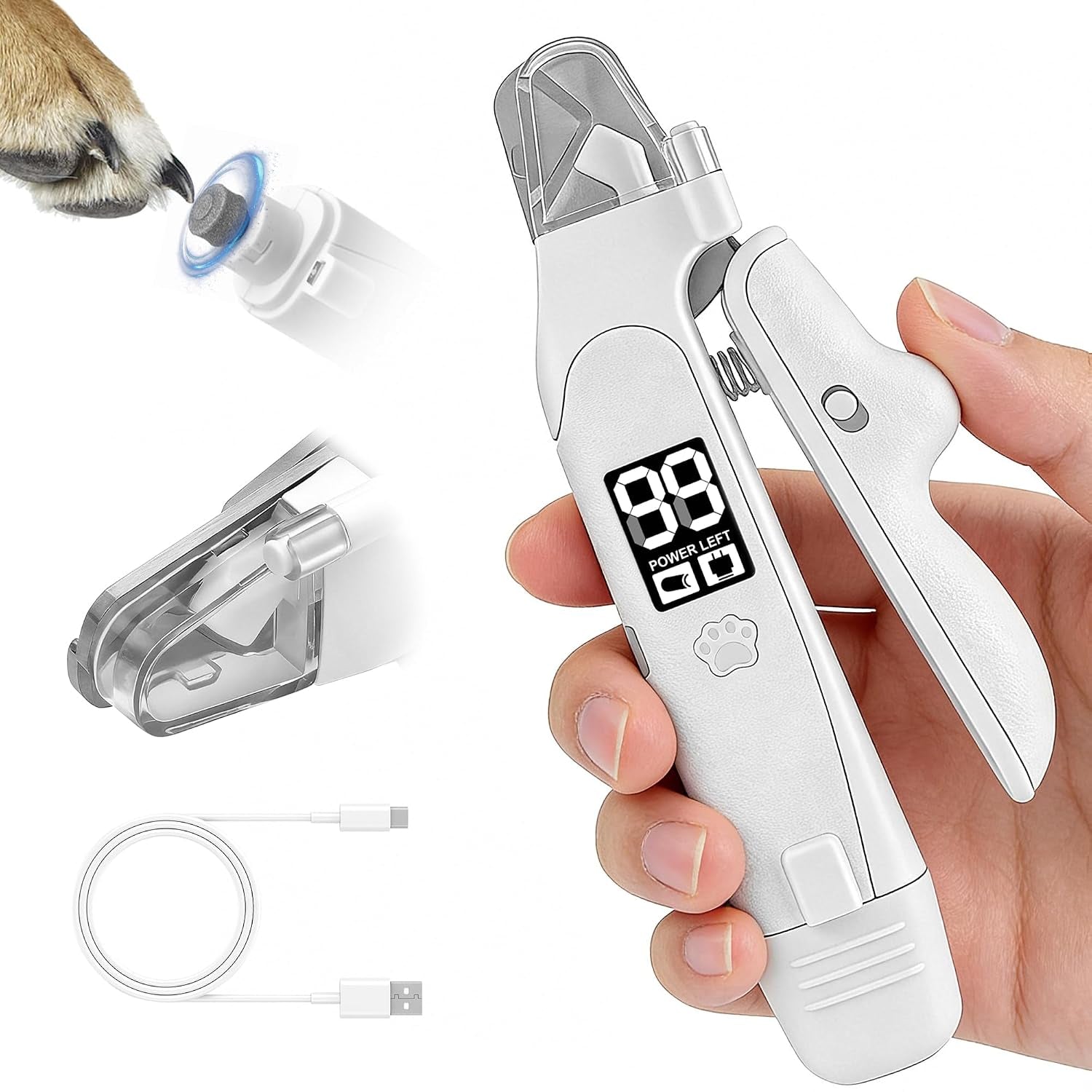 Dog Nail Clippers & Grinder with LED Light