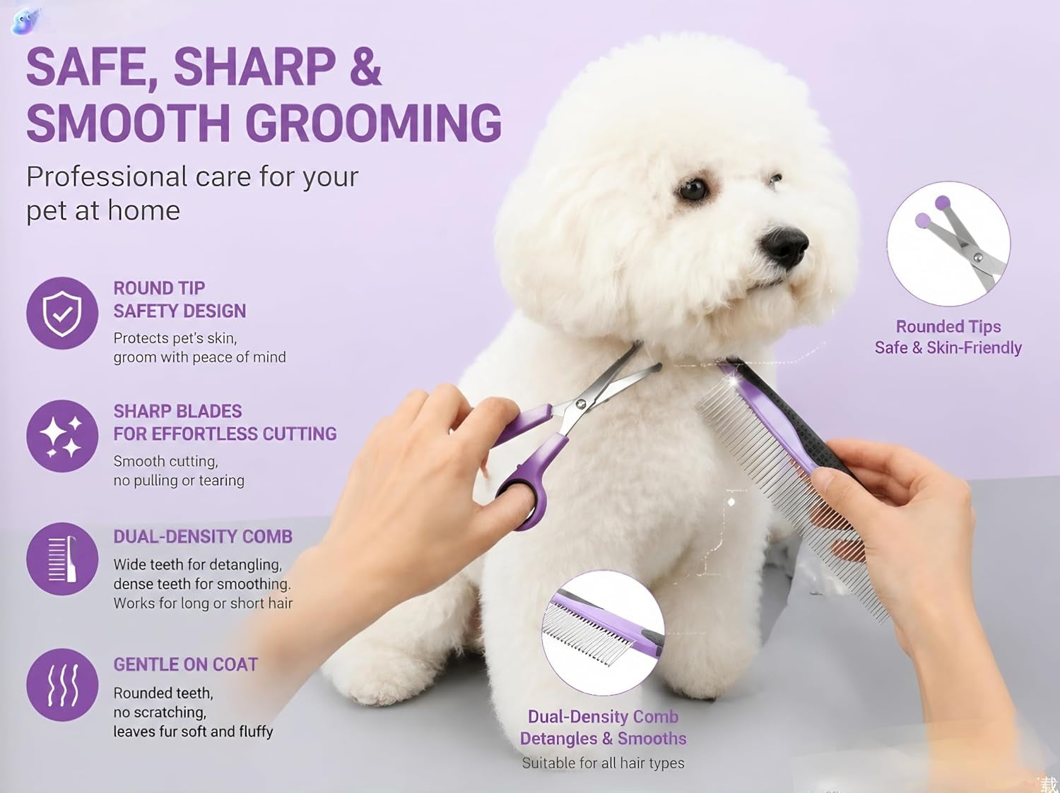 Cat Grooming Kit,Kitten Puppy Pet Dog Grooming Kit,Dog Slicker Brush,9Pcs