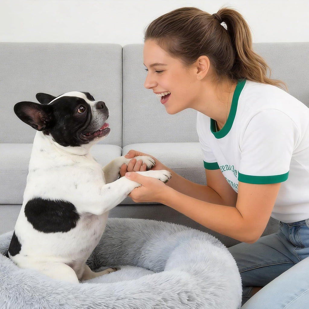 Dog Calming Beds for Small Medium Dogs Donut round Washable Anxiety Dog Bed