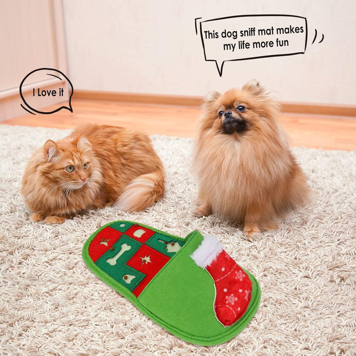 Snuffle Mat for Dogs, 2Pcs Dog Puzzle Toys Stimulation Smell Training and Slow Feeding, Interactive Dog Toys for Small Medium Dog (Green+Yellow)