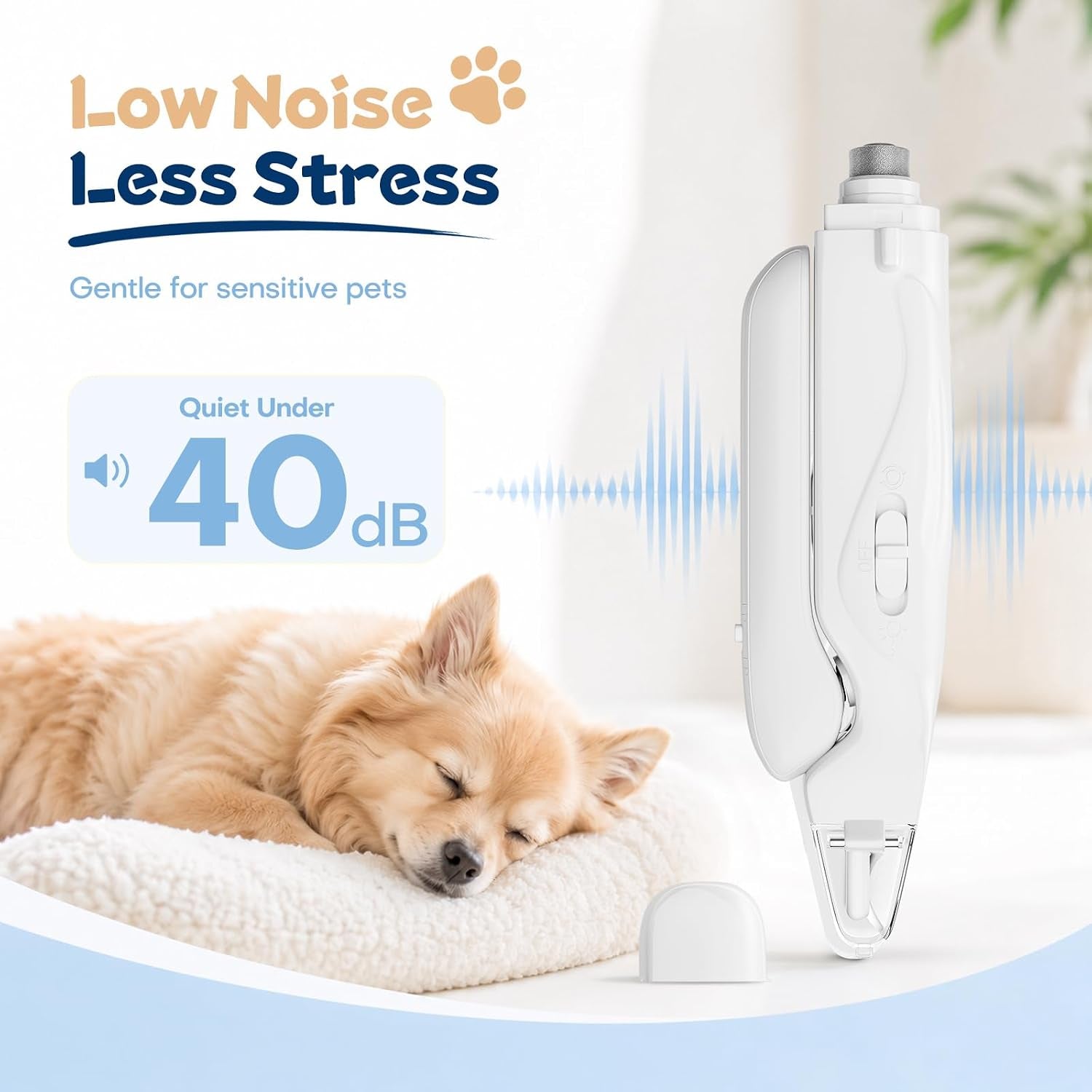 Dog Nail Clippers with Light and Dog Nail Grinder Quiet, Dog Nail Trimmers