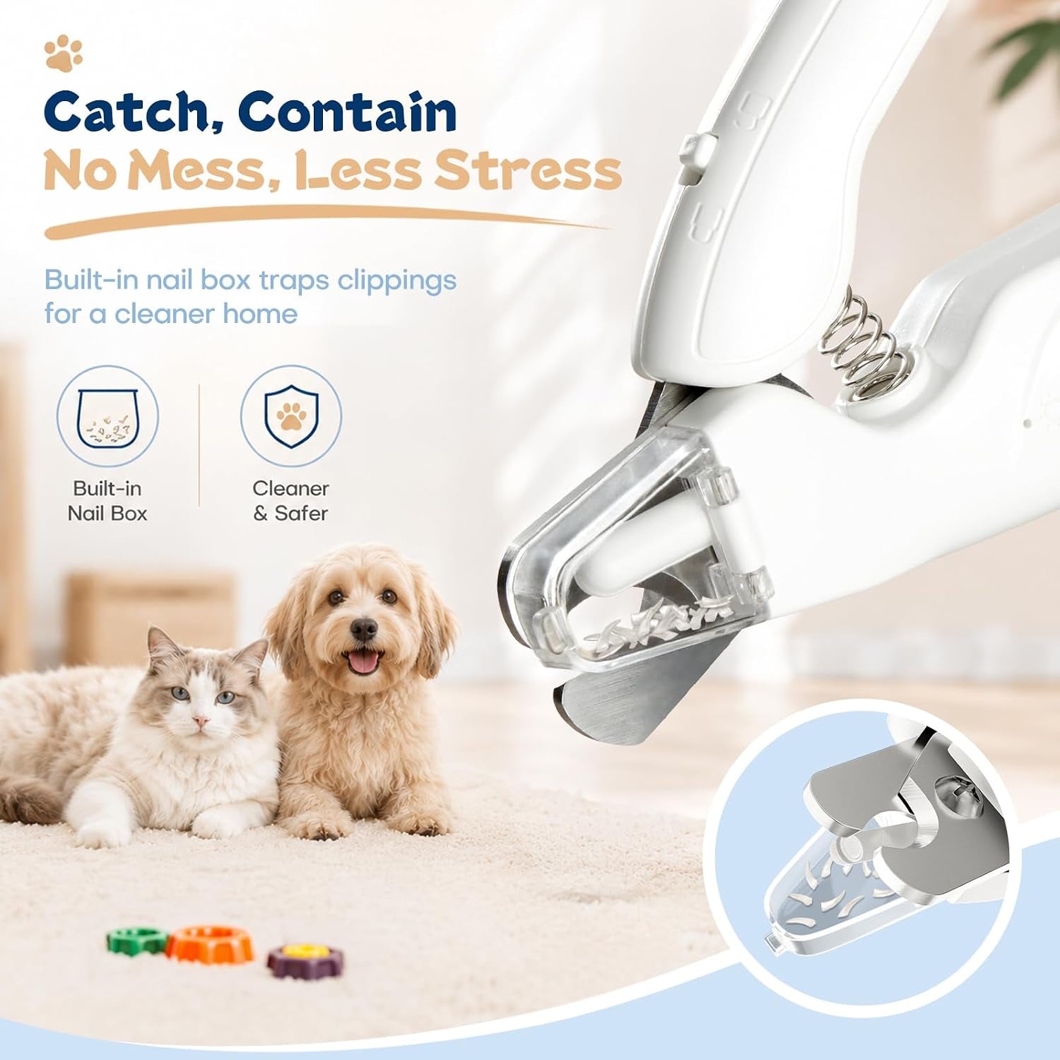 Dog Nail Clippers with Light and Dog Nail Grinder Quiet, Dog Nail Trimmers