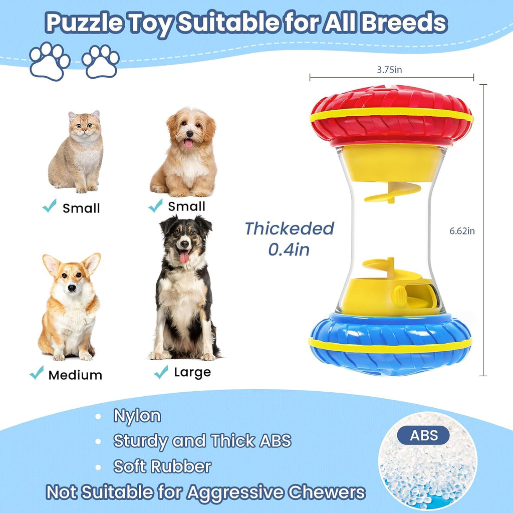 Interactive Dog Toys, Dog Puzzle Toys for Smart, Dog Enrichment Toy to Keep Them Busy, Treat Dispensing Toy Slow Puzzles Feeder, Blue