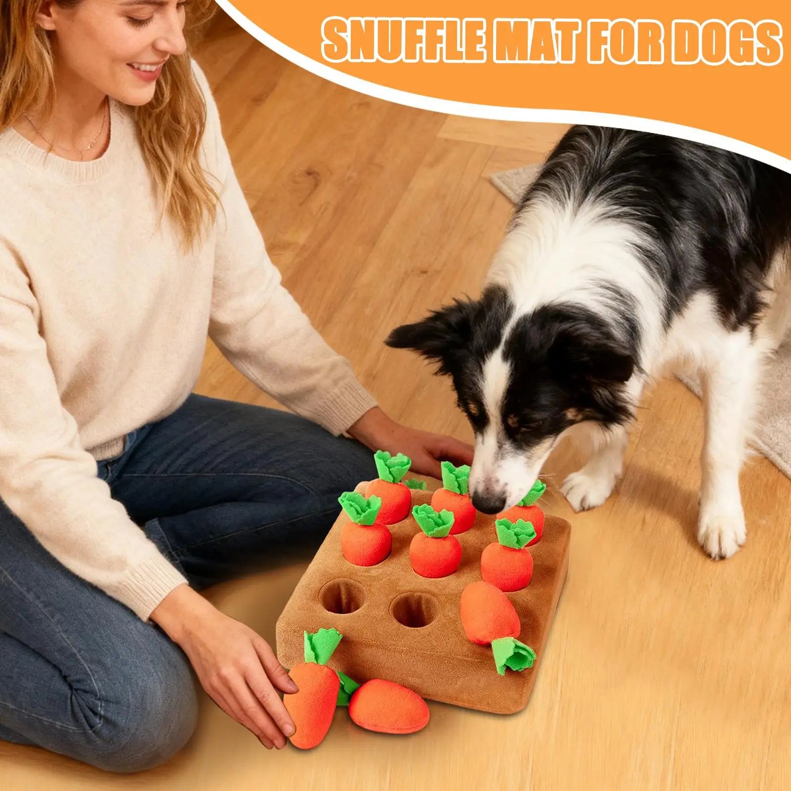 Dog Snuffle Mat for Puppies & Adult Dogs - Interactive Feeder Enrichment Toy for Anxiety Relief - Slow Puzzle Game for Dogs Cats