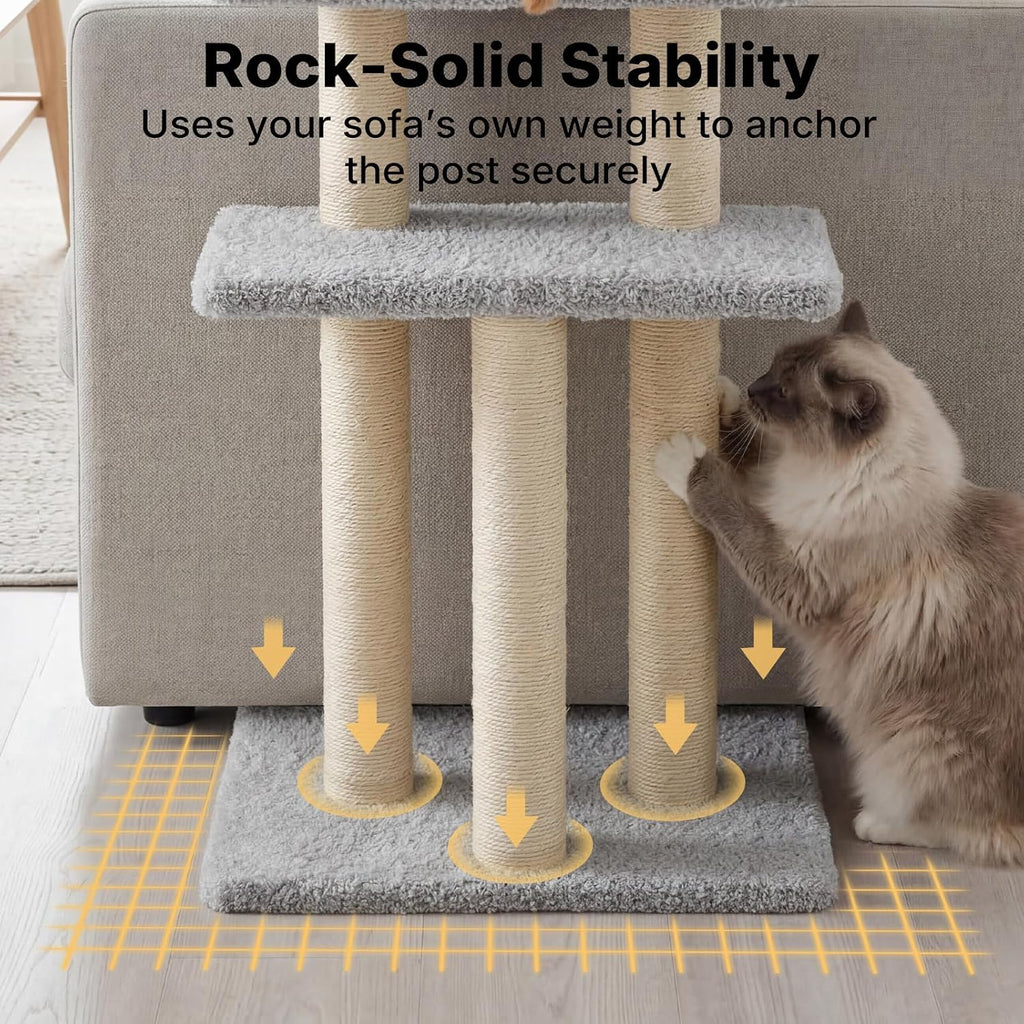 Cat Perch with Cat Scratching Post, Couch Corner Protector for Cats