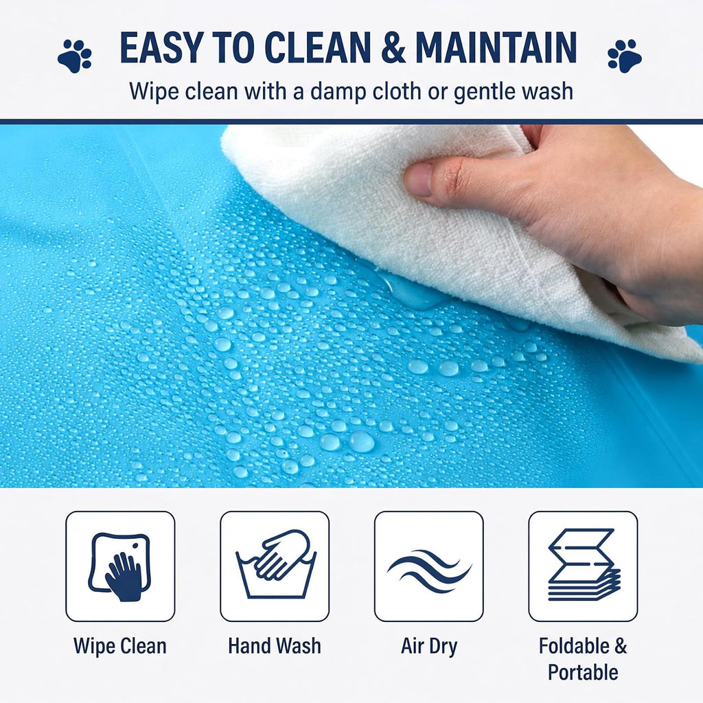 Extra Large 55” X 35” Non-Toxic Gel Dog Cooling Mat, Blue Self Cooling Pet Pressure Activated Summer Pad for Dogs Cats Kennels, Crates, Beds, Sofa, No Water or Electricity Needed