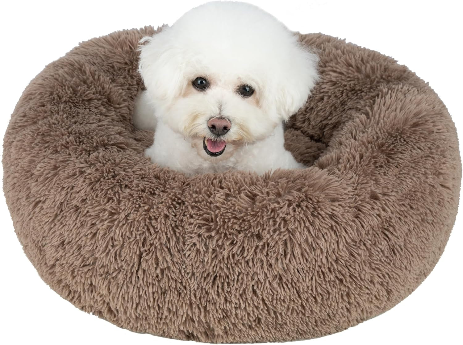 Soft Plush Cute Indoor Dog Bed for Small, Medium, and Large Breeds - Caramel, 20X20X6''