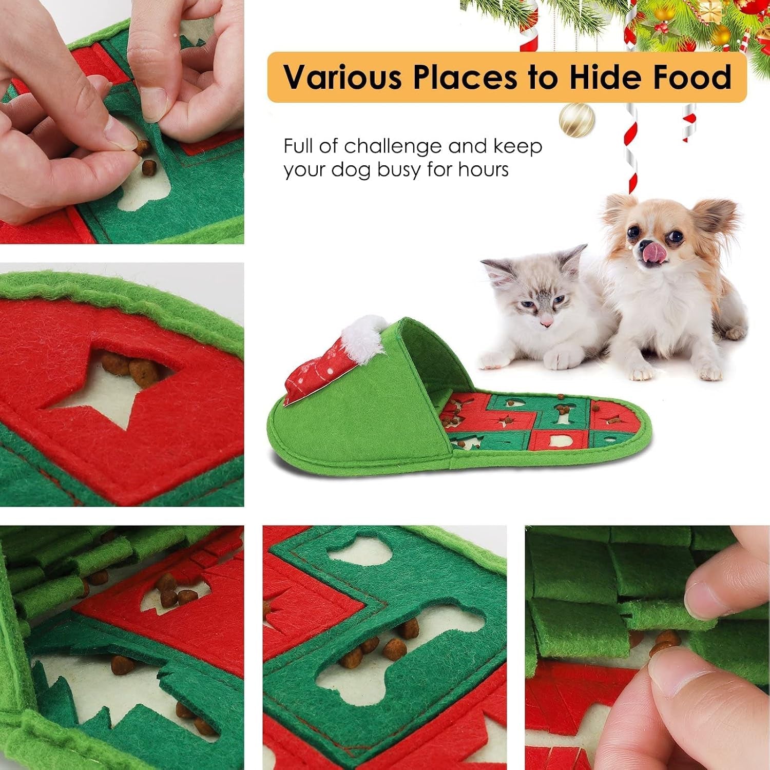 Snuffle Mat for Dogs, 2Pcs Dog Puzzle Toys Stimulation Smell Training and Slow Feeding, Interactive Dog Toys for Small Medium Dog (Green+Yellow)