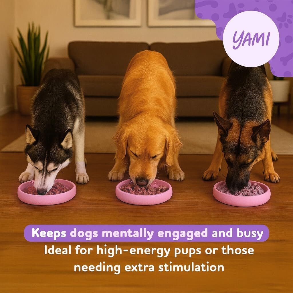 Dog Lick Bowl, Lick Mat for Dogs, Wet Food Cat Slow Feeder, Freeze Bowl, Enrichment & Puzzle Toy for Anxiety Relief, Food-Grade Silicone, Suction Cups, Dishwasher Fit, for All Breed (Light Pink)