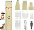 Low Noise 4-In-1 Dog Grooming Clippers Kit,Cordless Dog Nail Clipper,Dog Paw Trimmer,Cat Ear Trimmer,Pet Cat Dog Hair Trimmer for Small Large Dogs Cats and Rabbits Grooming at Home(Beige)