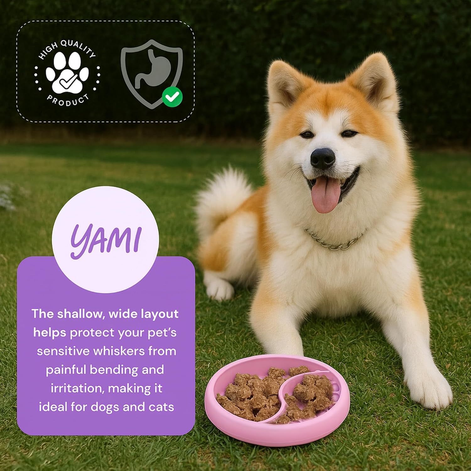 Dog Lick Bowl, Lick Mat for Dogs, Wet Food Cat Slow Feeder, Freeze Bowl, Enrichment & Puzzle Toy for Anxiety Relief, Food-Grade Silicone, Suction Cups, Dishwasher Fit, for All Breed (Light Pink)