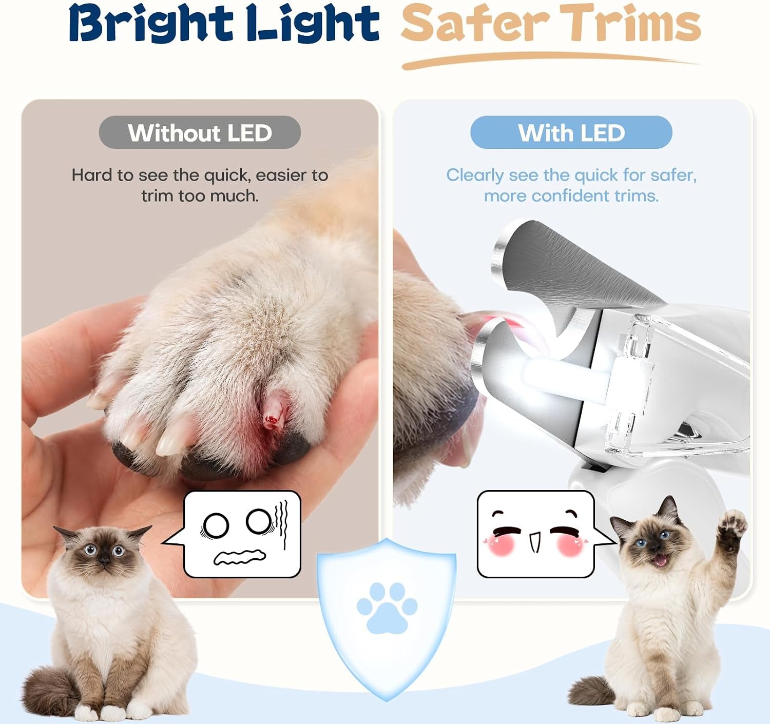 Dog Nail Clippers with Light and Dog Nail Grinder Quiet, Dog Nail Trimmers