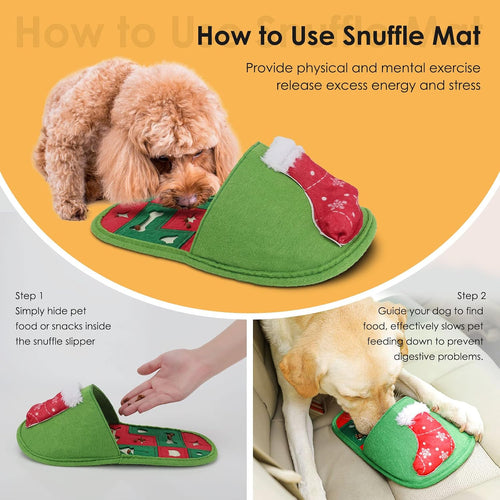 Snuffle Mat for Dogs, 2Pcs Dog Puzzle Toys Stimulation Smell Training and Slow Feeding, Interactive Dog Toys for Small Medium Dog (Green+Yellow)