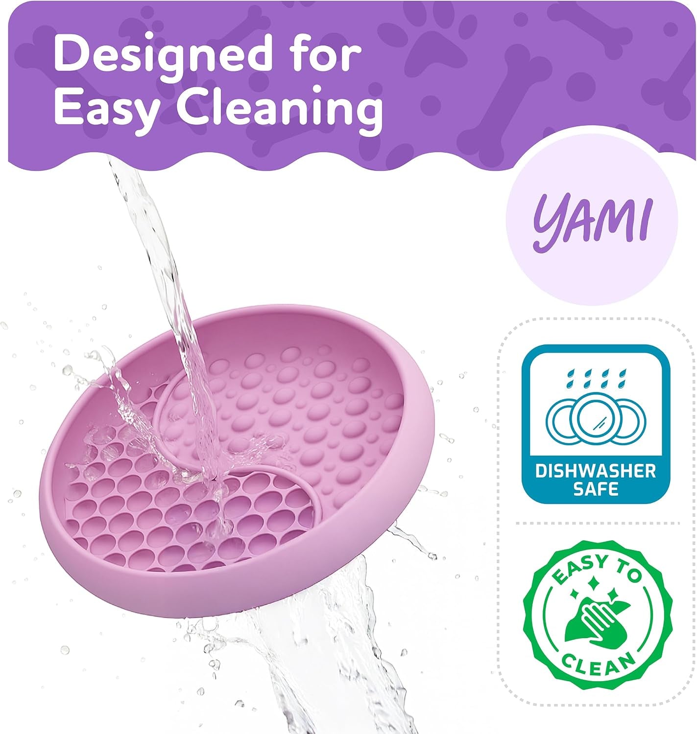 Dog Lick Bowl, Lick Mat for Dogs, Wet Food Cat Slow Feeder, Freeze Bowl, Enrichment & Puzzle Toy for Anxiety Relief, Food-Grade Silicone, Suction Cups, Dishwasher Fit, for All Breed (Light Pink)