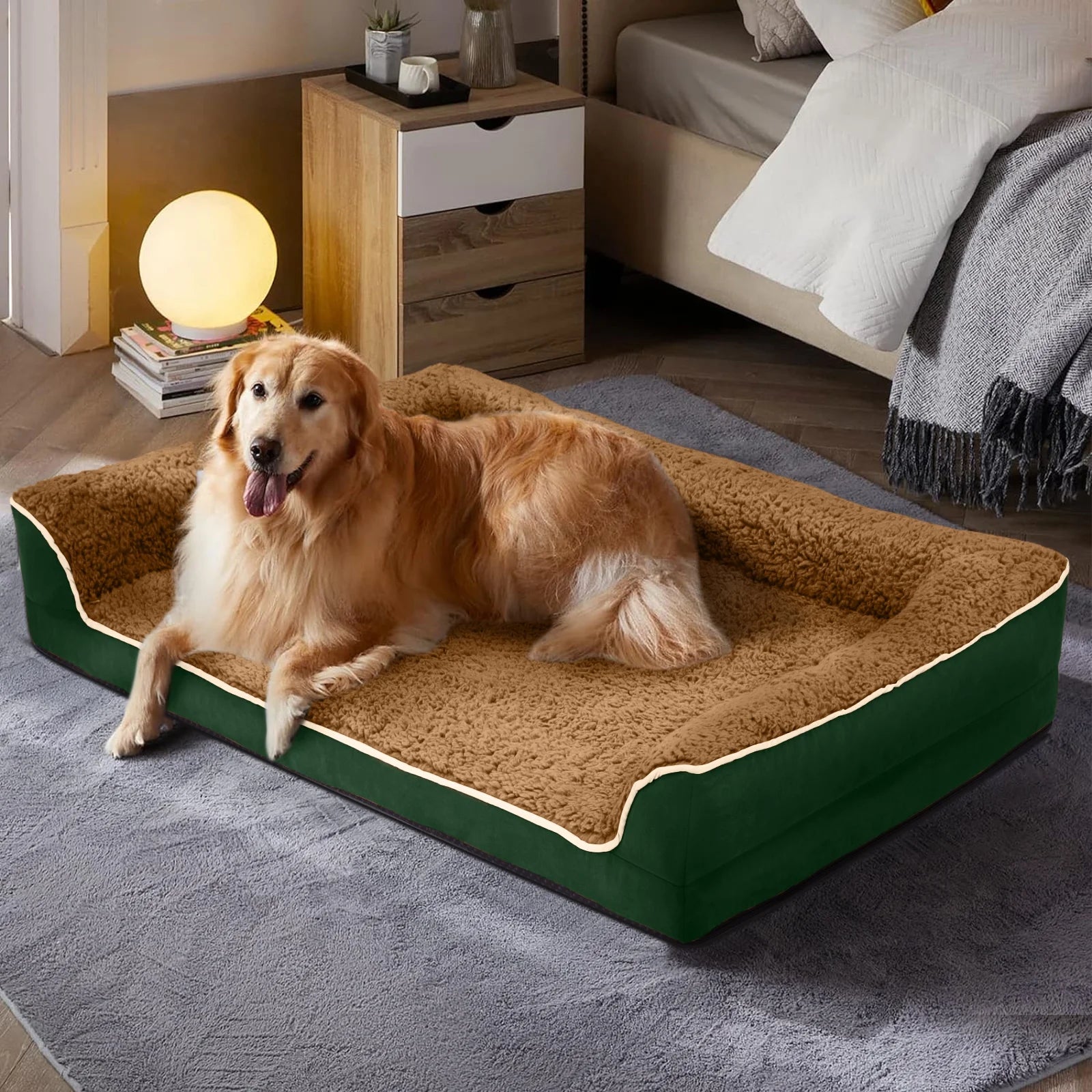 Dog Bed for Large Medium Small Dogs Orthopedic Dog Sofa Bed Non Slip Pet Couch with Removable Washable Cover Supportive Egg Crate Foam S to XL